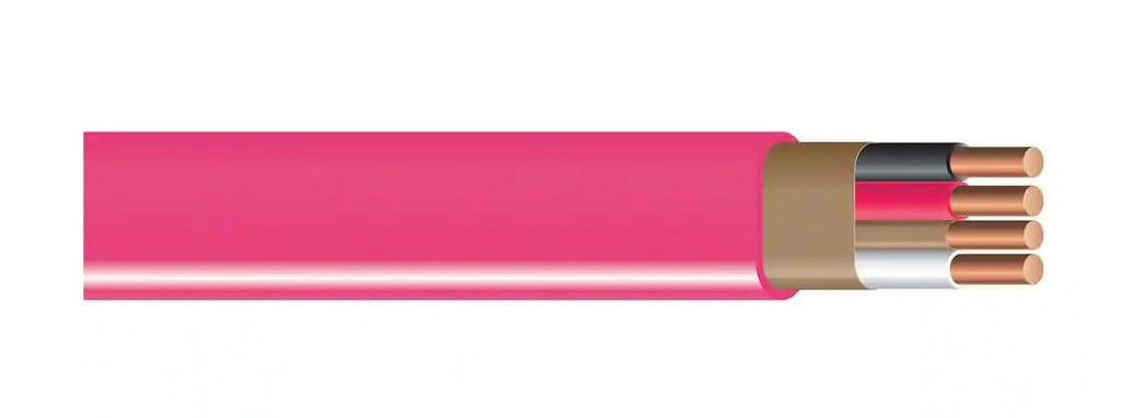 10/3 Type NM-B Copper 10 AWG 3 Conductors with Ground Insulated Jacket Pink K3446