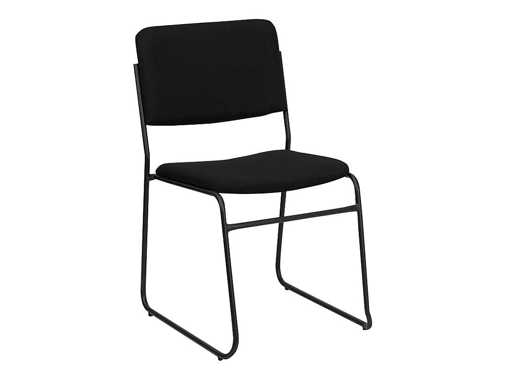Black Fabric Stackable Chair with Sled Base Y8815