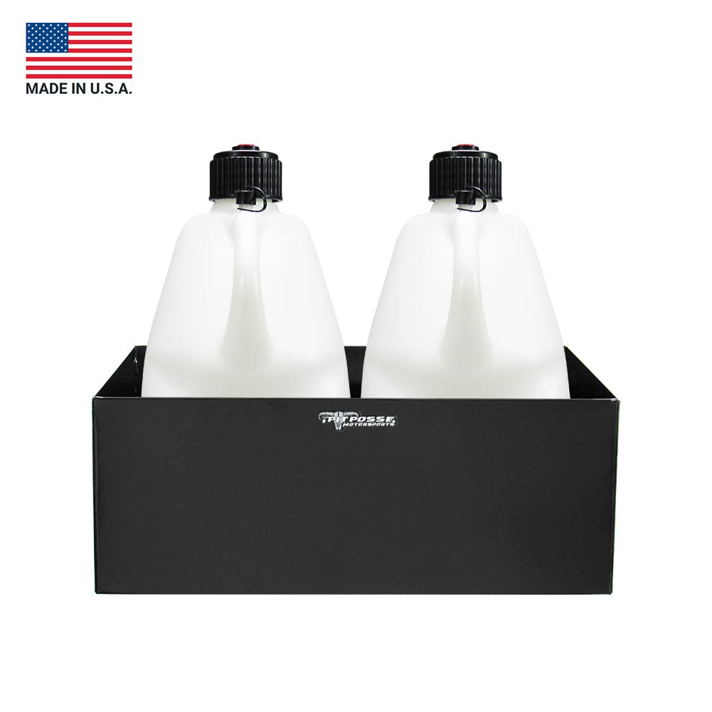 Double Aluminum Fuel Jug Holder Rack for Two 5 Gallon Gas Containers Black Q7217