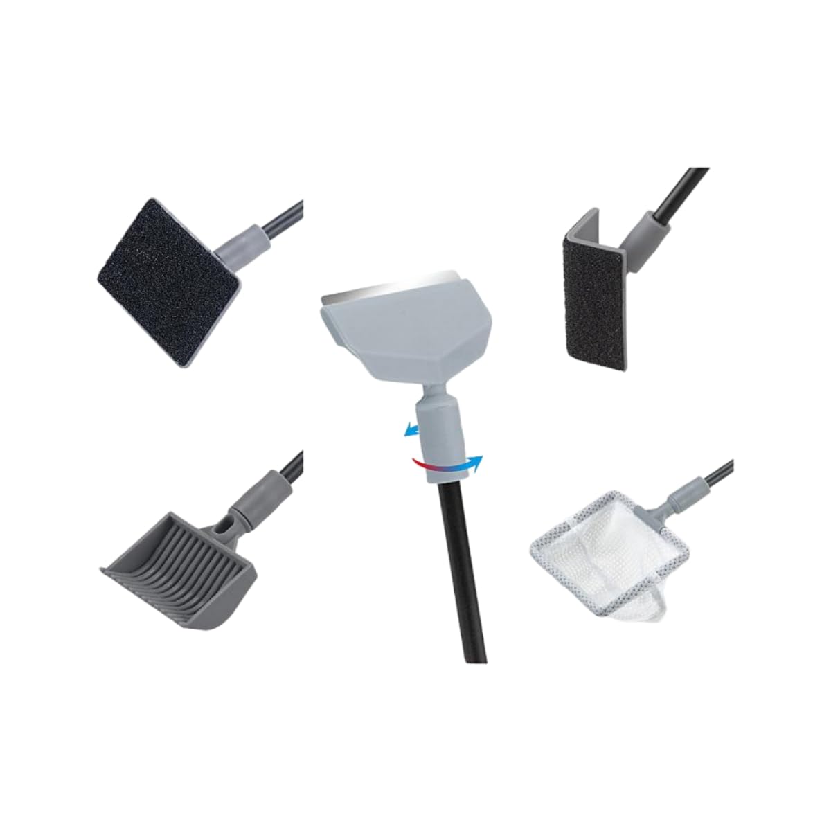 5 in 1 Cleaning Tools Set with Algae Scraper Brush and Fish Net 50cm E43722