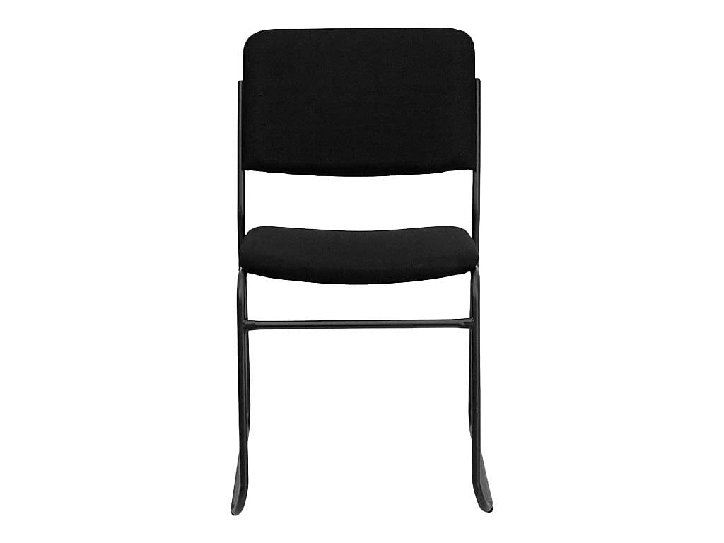 Black Fabric Stackable Chair with Sled Base Y8815