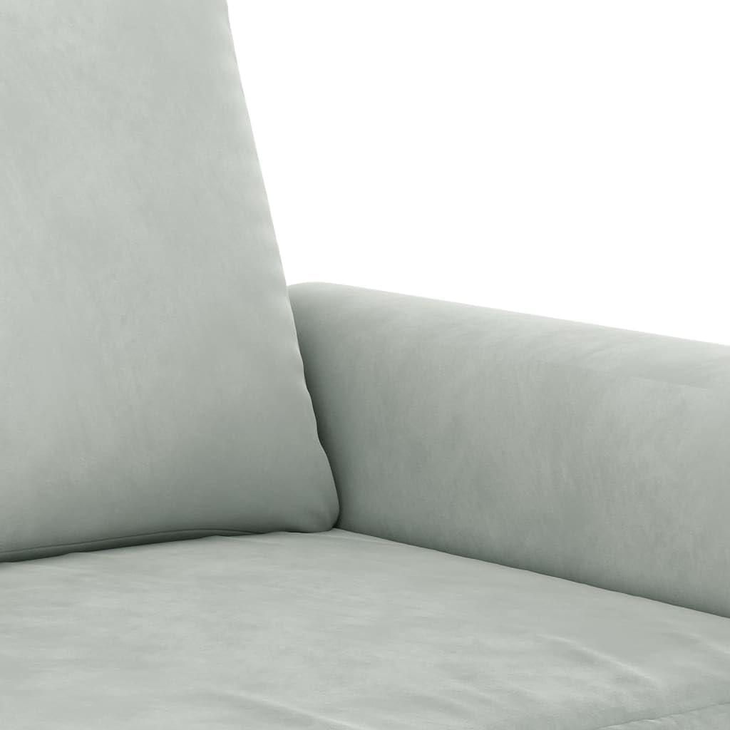 Light Gray Velvet 2 Piece Sofa Set with Throw Pillows X488403
