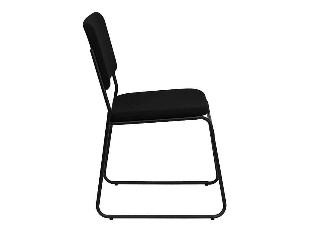 Black Fabric Stackable Chair with Sled Base Y8815