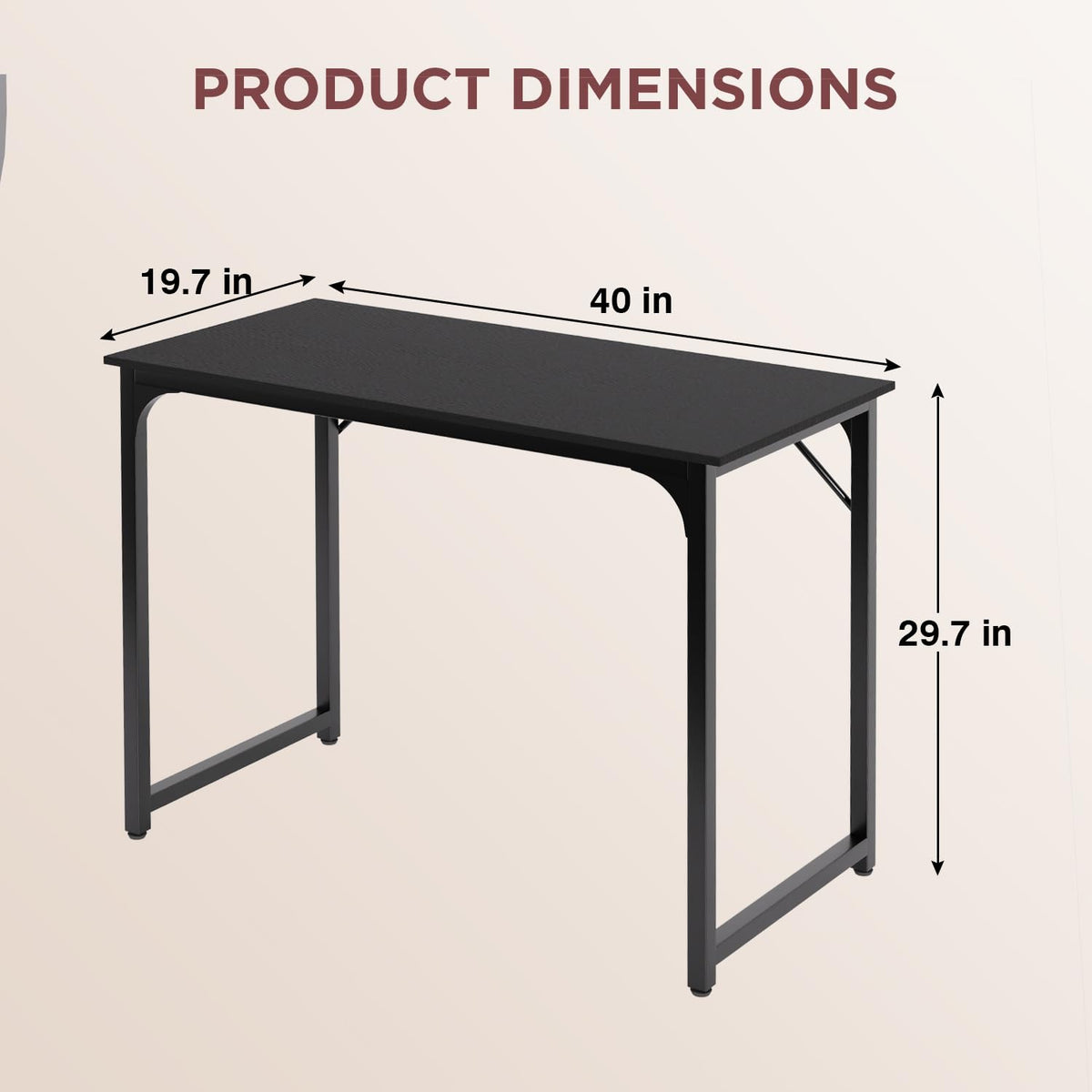 39 Inch Black Computer Desk H35311