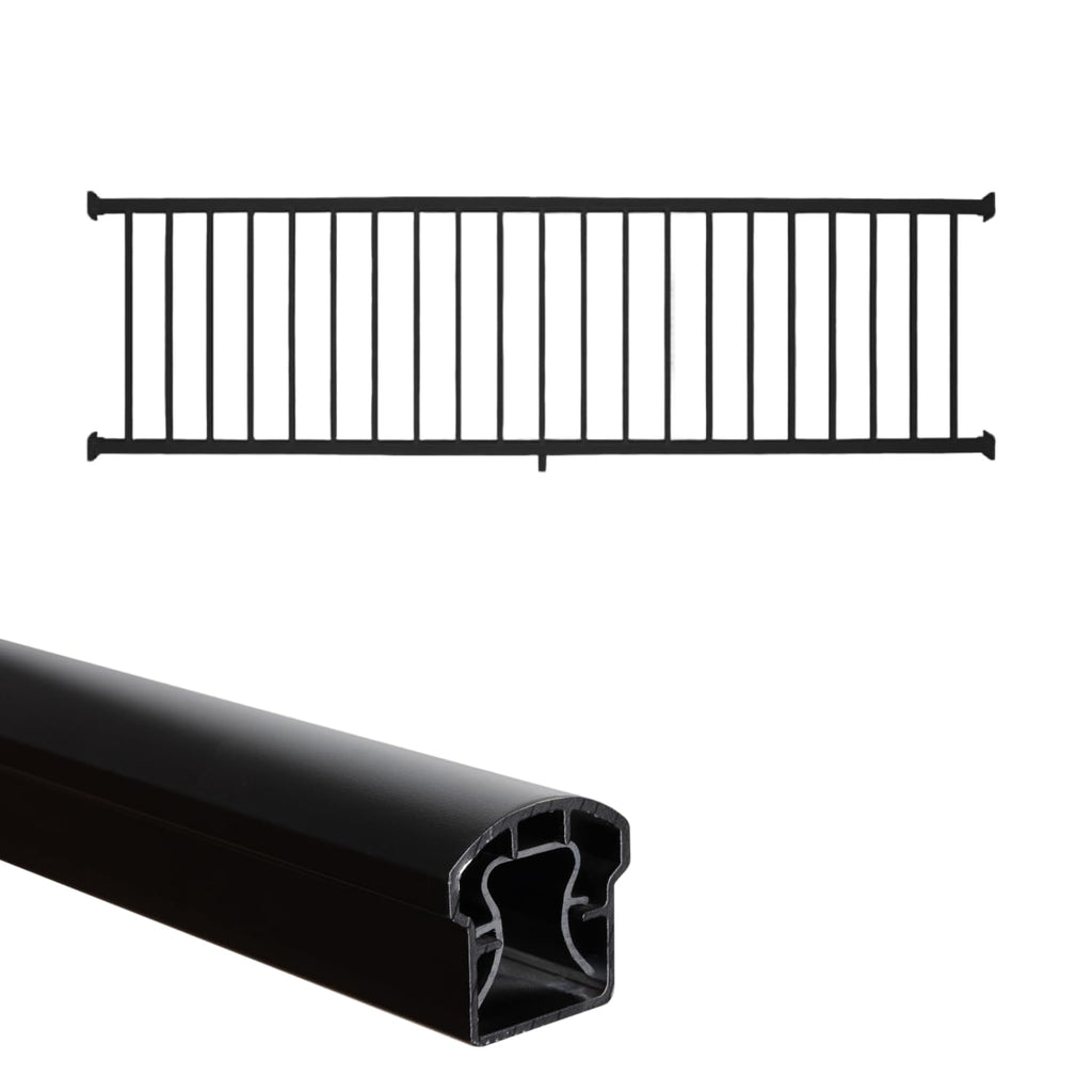 36 in. H x 8 ft. W Aluminum Deck Railing Kit with Black Powder-Coated Finish A8744