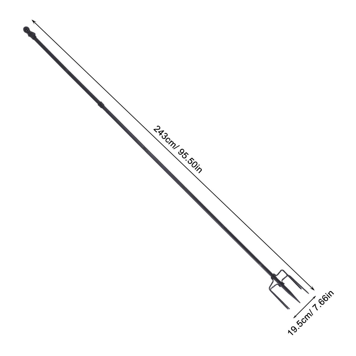 Heavy Duty Stainless Steel In Ground Flag Pole with 5 Prongs Base X847