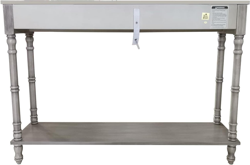 Washed Oak Wood Console Table with 2 Drawers Y955886