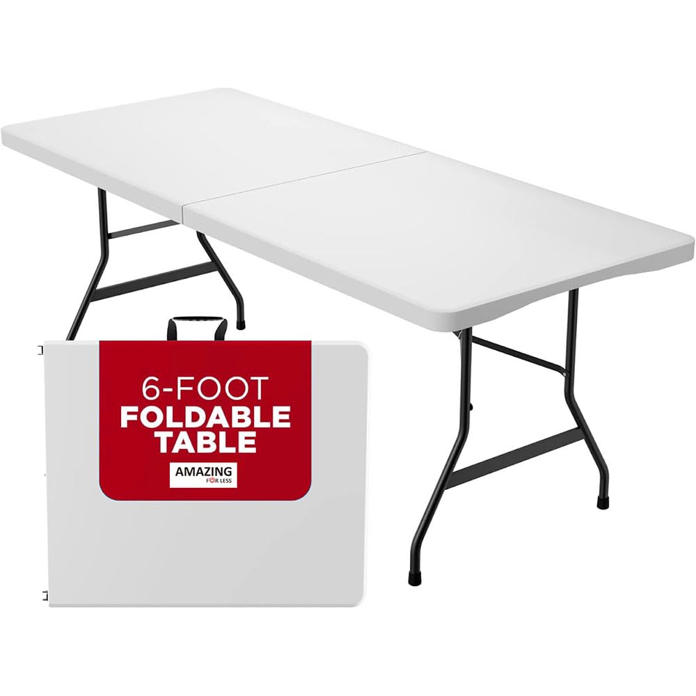 6ft White Plastic Folding Table B7882