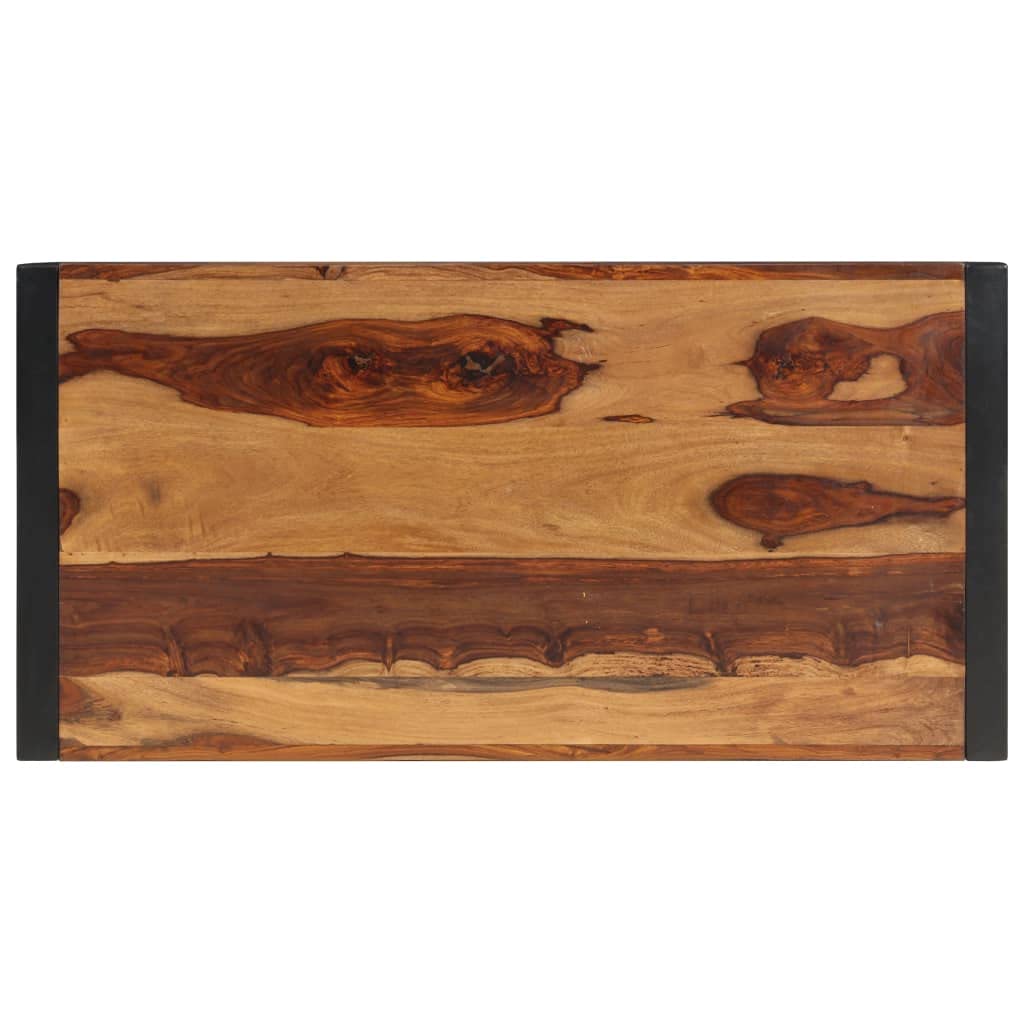 Brown Solid Sheesham Wood Steel Coffee Table H849361