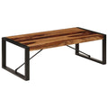 Brown Solid Sheesham Wood Steel Coffee Table H849361