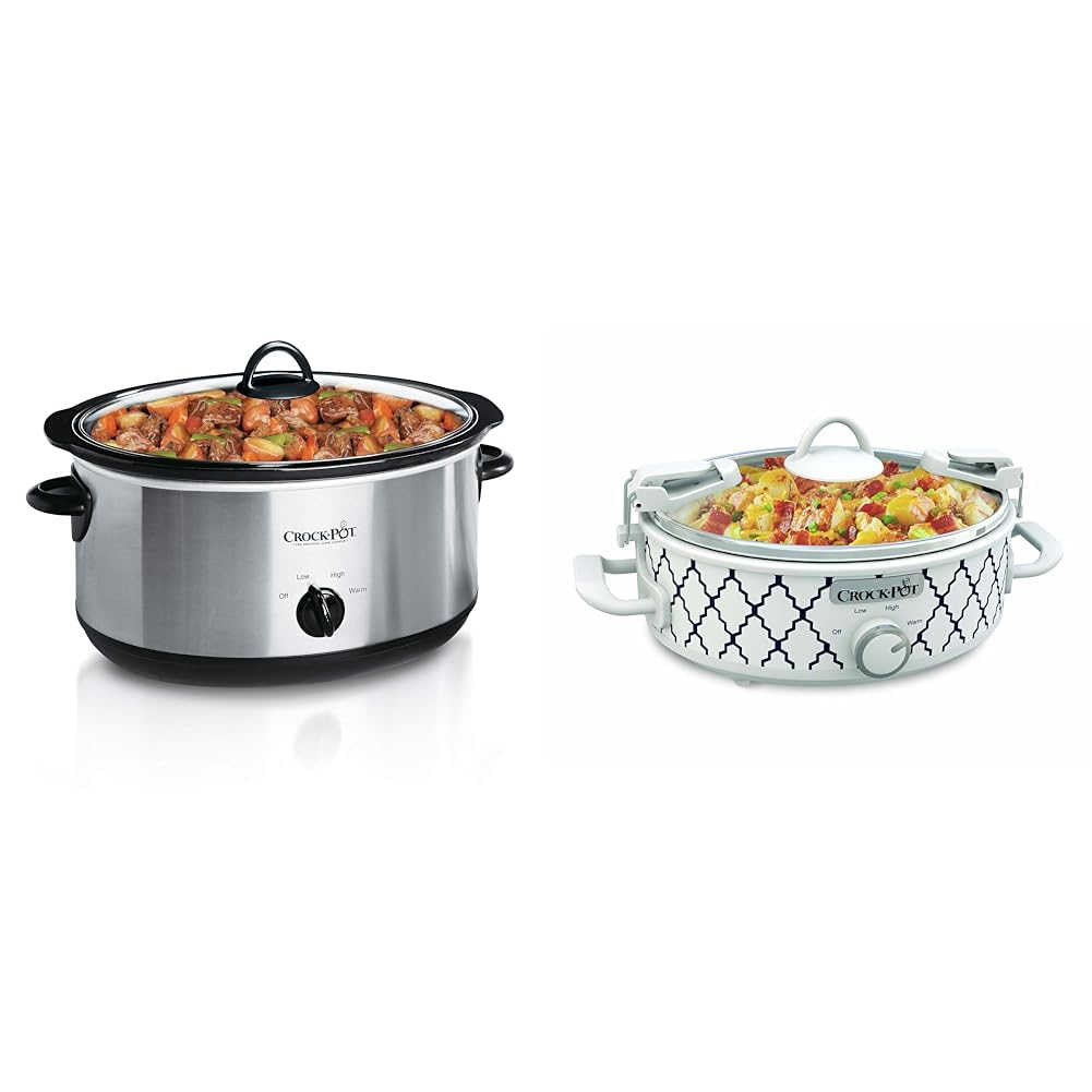 7 Quart Oval Manual Slow Cooker and 2.5 Quart Casserole Slow Cooker J4691