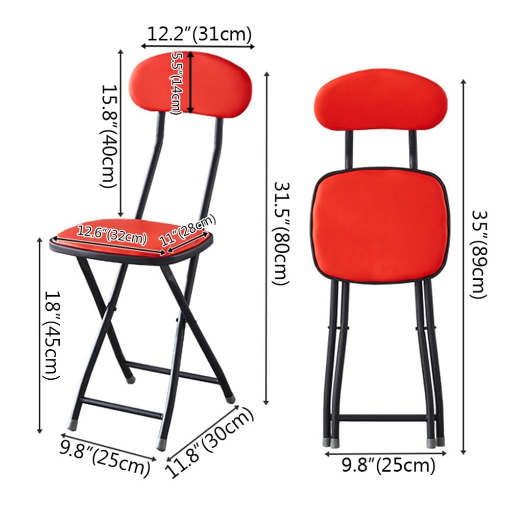 Folding Bar Stool with Backrest, 18 Inch Portable Stool with Footrest, Steel Frame Legs, Black S219542