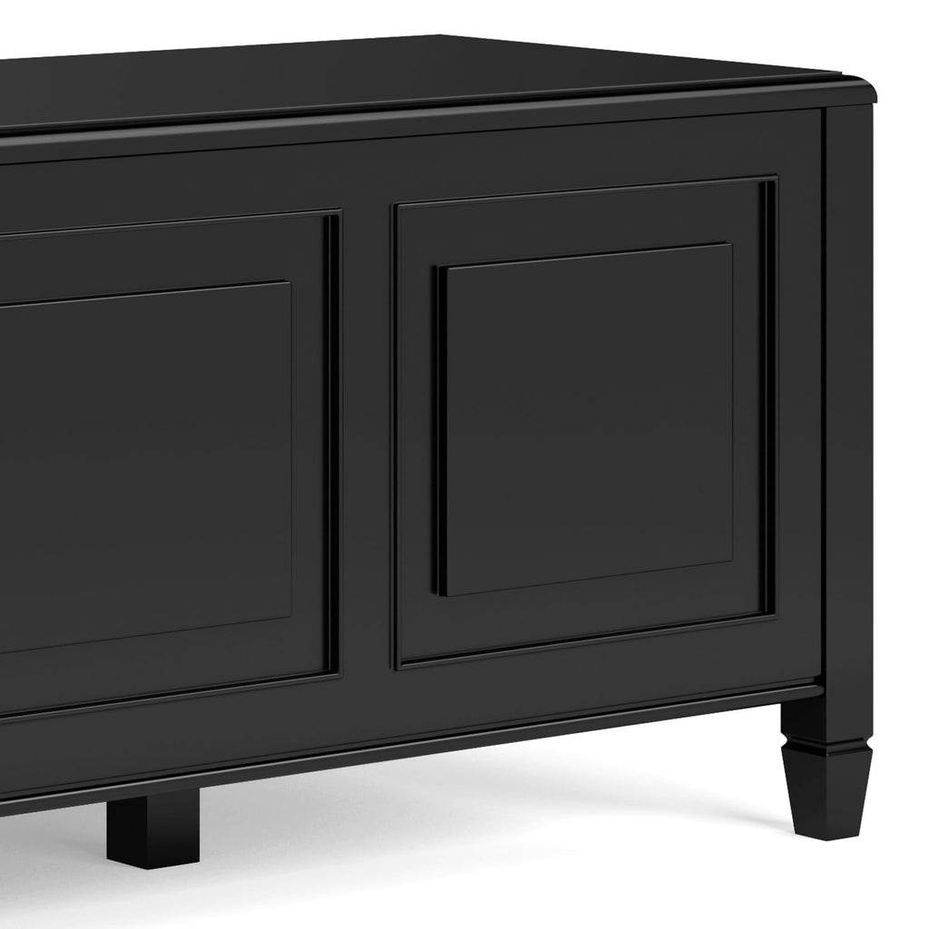 Black Solid Wood Trunk Bench J5864