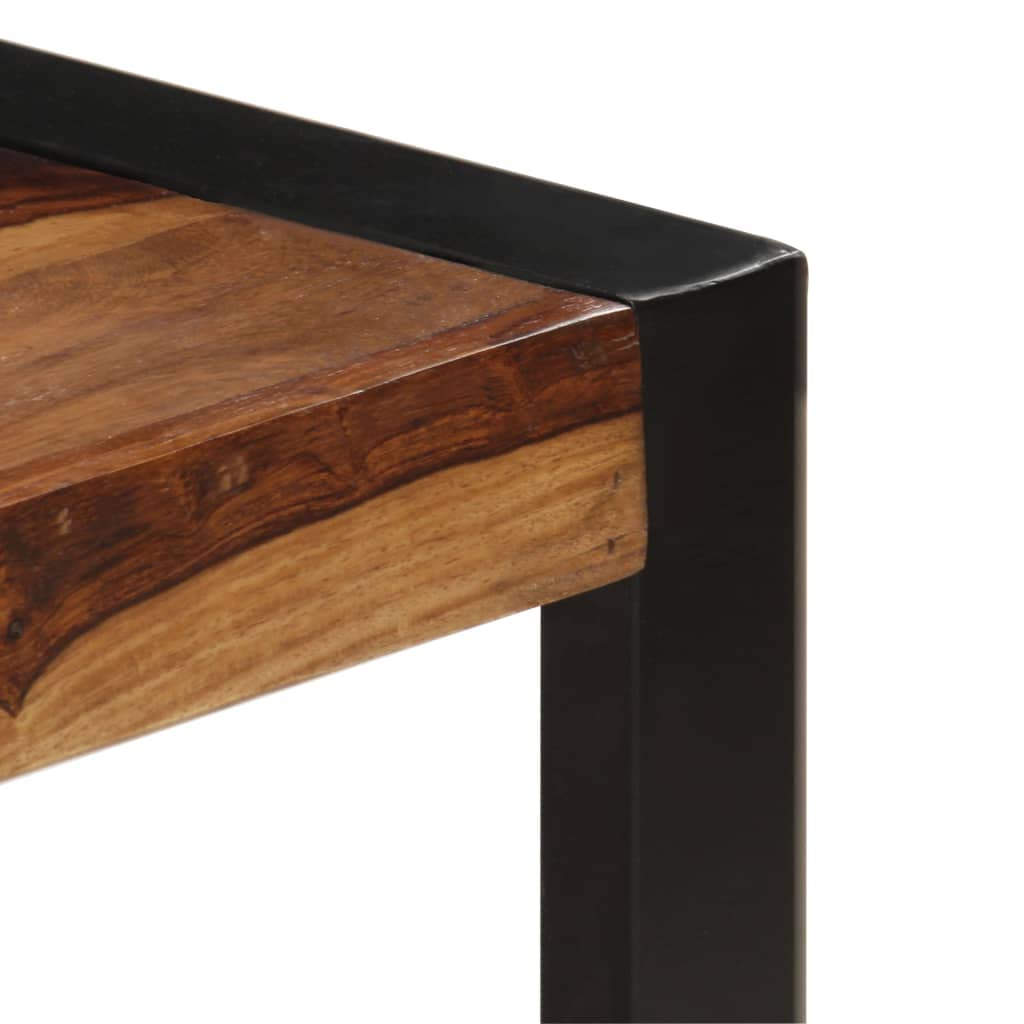 Brown Solid Sheesham Wood Steel Coffee Table H849361