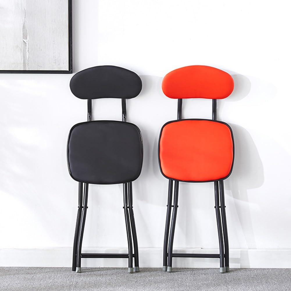 Folding Bar Stool with Backrest, 18 Inch Portable Stool with Footrest, Steel Frame Legs, Black S219542
