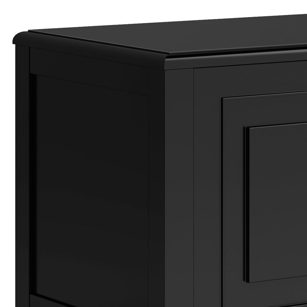 Black Solid Wood Trunk Bench J5864