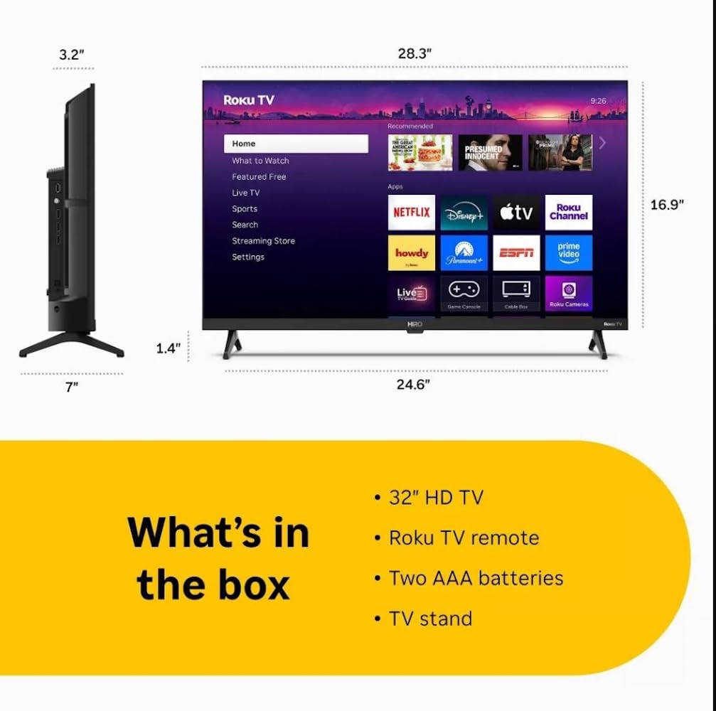 32" 720p HD Smart LED TV with Wi-Fi & Bluetooth W99045