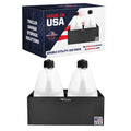 Double Aluminum Fuel Jug Holder Rack for Two 5 Gallon Gas Containers Black Q7217