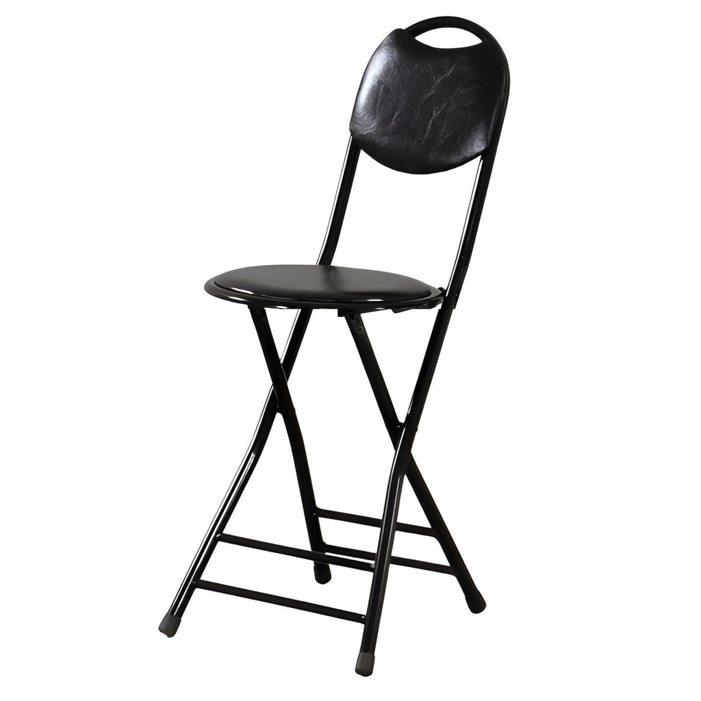 Black 18 Inch Folding Bar Stool with Backrest N973036