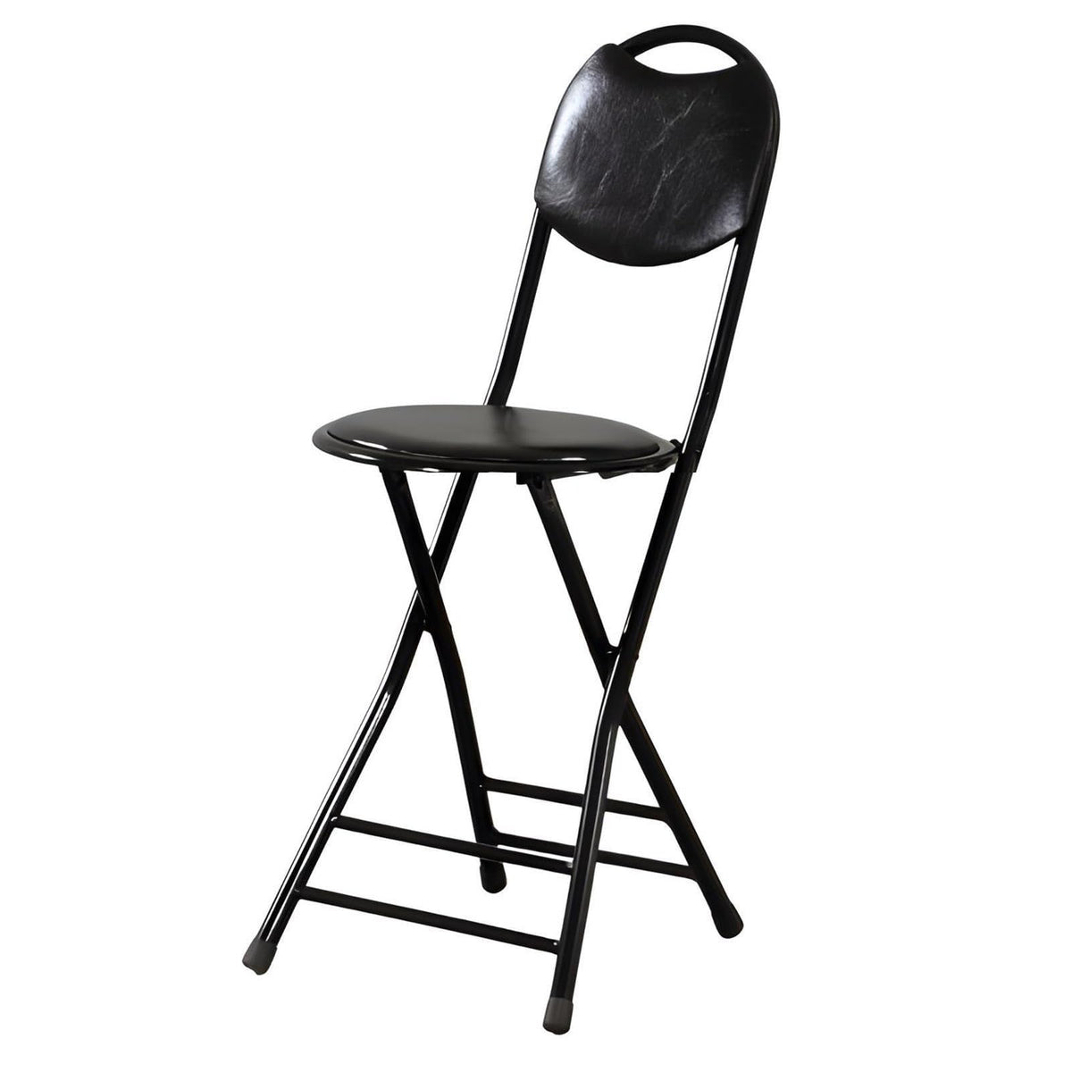 Black 18 Inch Folding Bar Stool with Backrest N973036