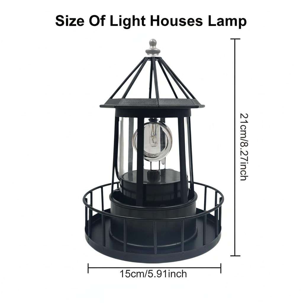 Solar Lighthouse Lamp IP65 Waterproof Outdoor Solar Light W735