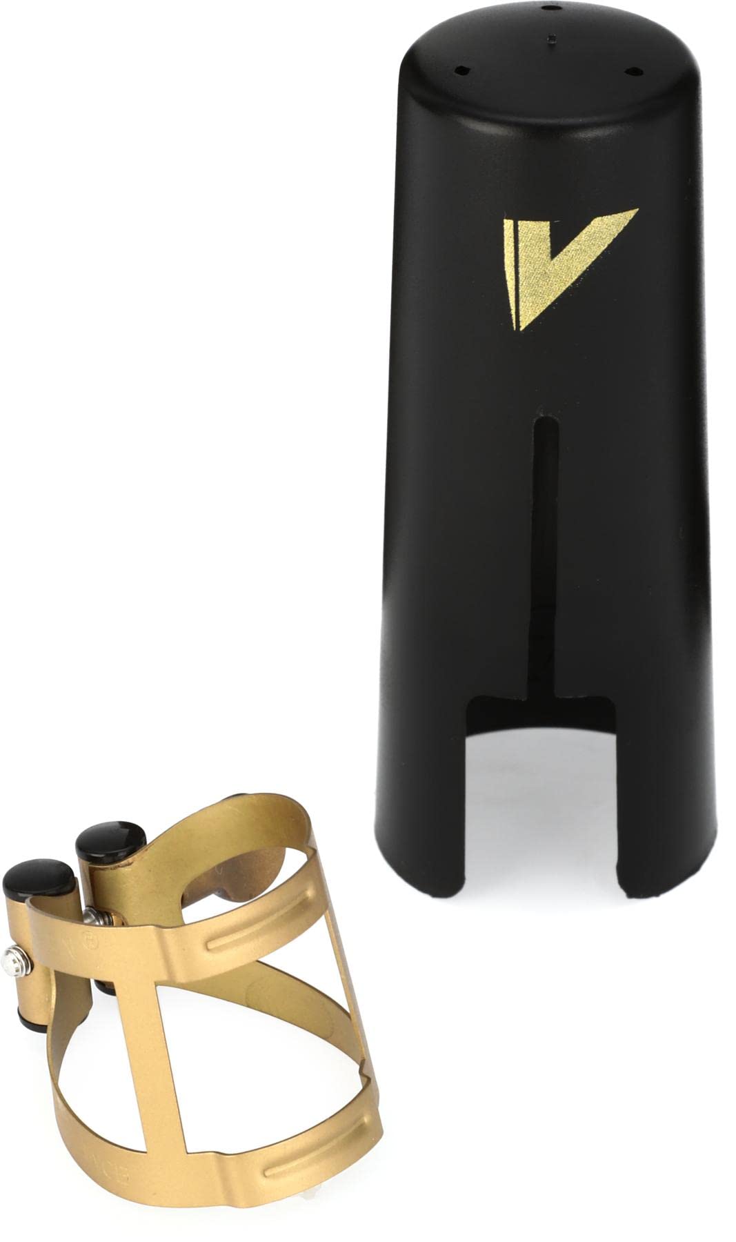 Alto Saxophone Ligature and Plastic Cap Aged Gold Finish U381693