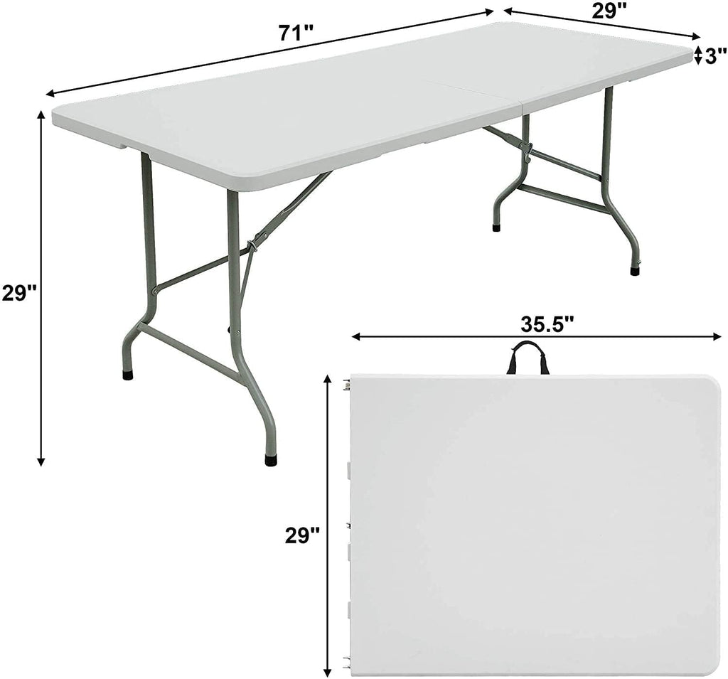 6ft White Plastic Folding Table B7882