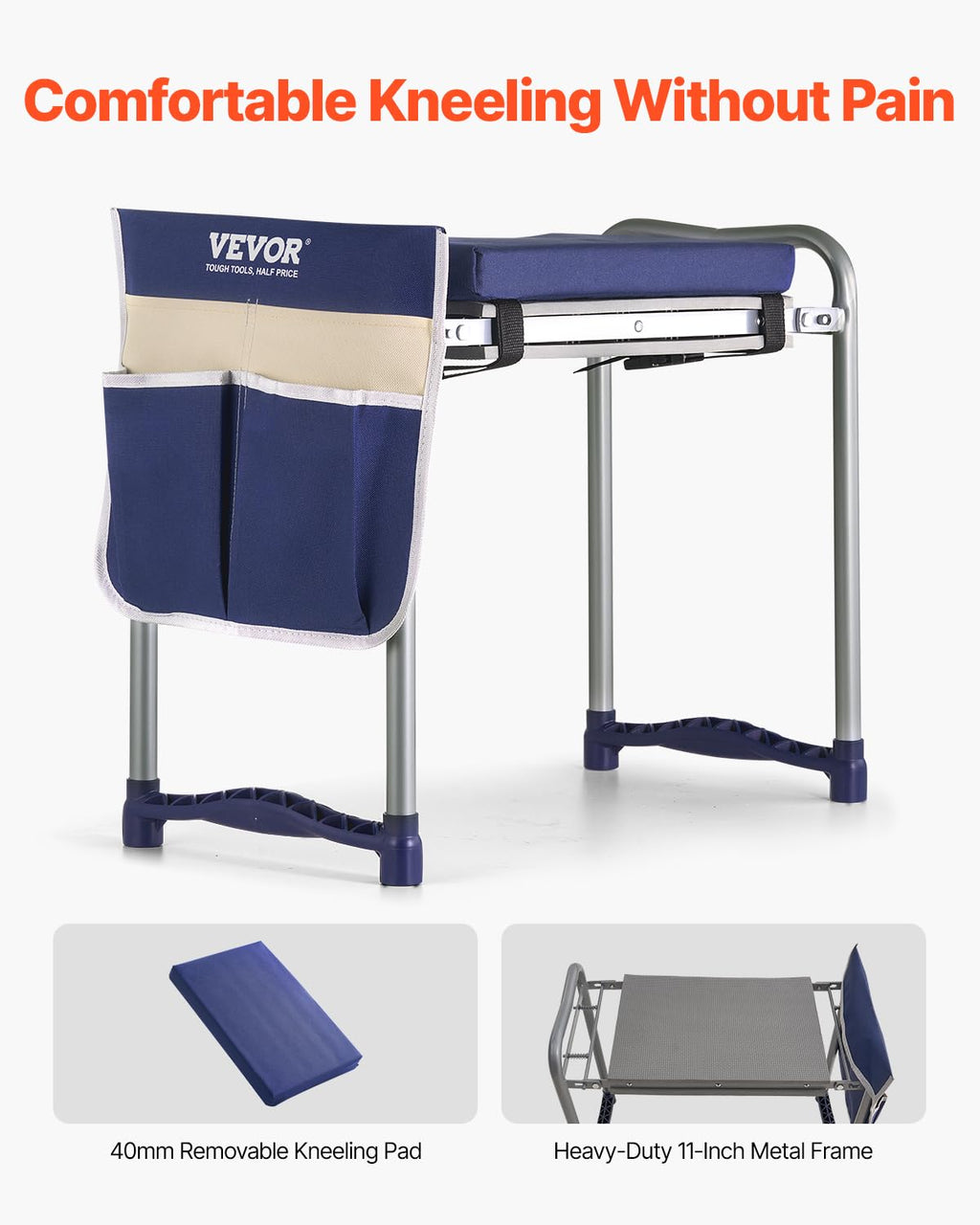 Folding Garden Kneeler and Seat with Tool Bags L7516