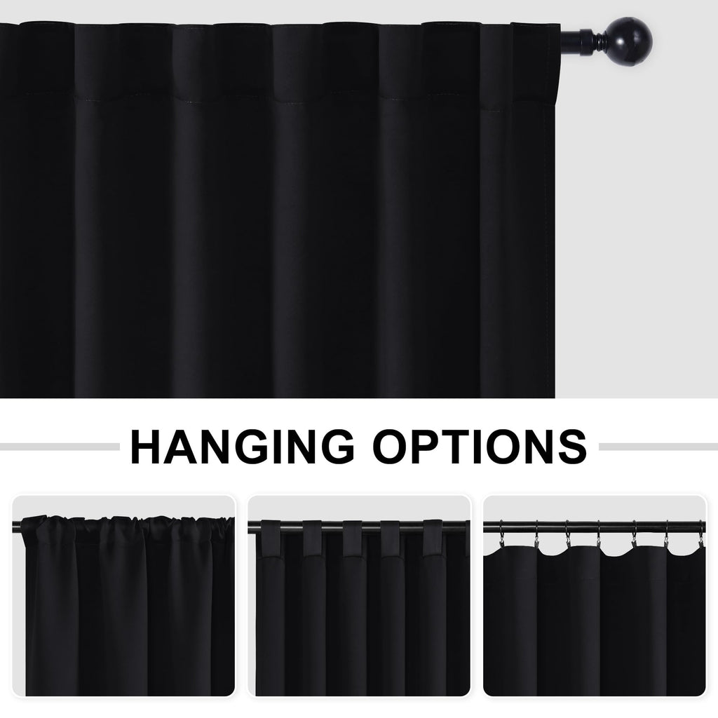 Blackout Room Divider Curtain 120 x 96 Inches Black T47070