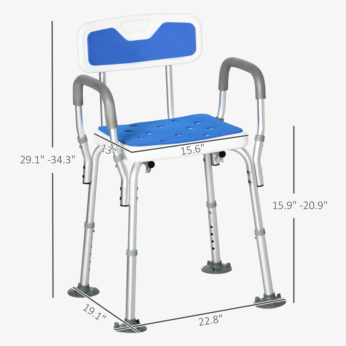 Padded Shower Chair with Arms and Back W752