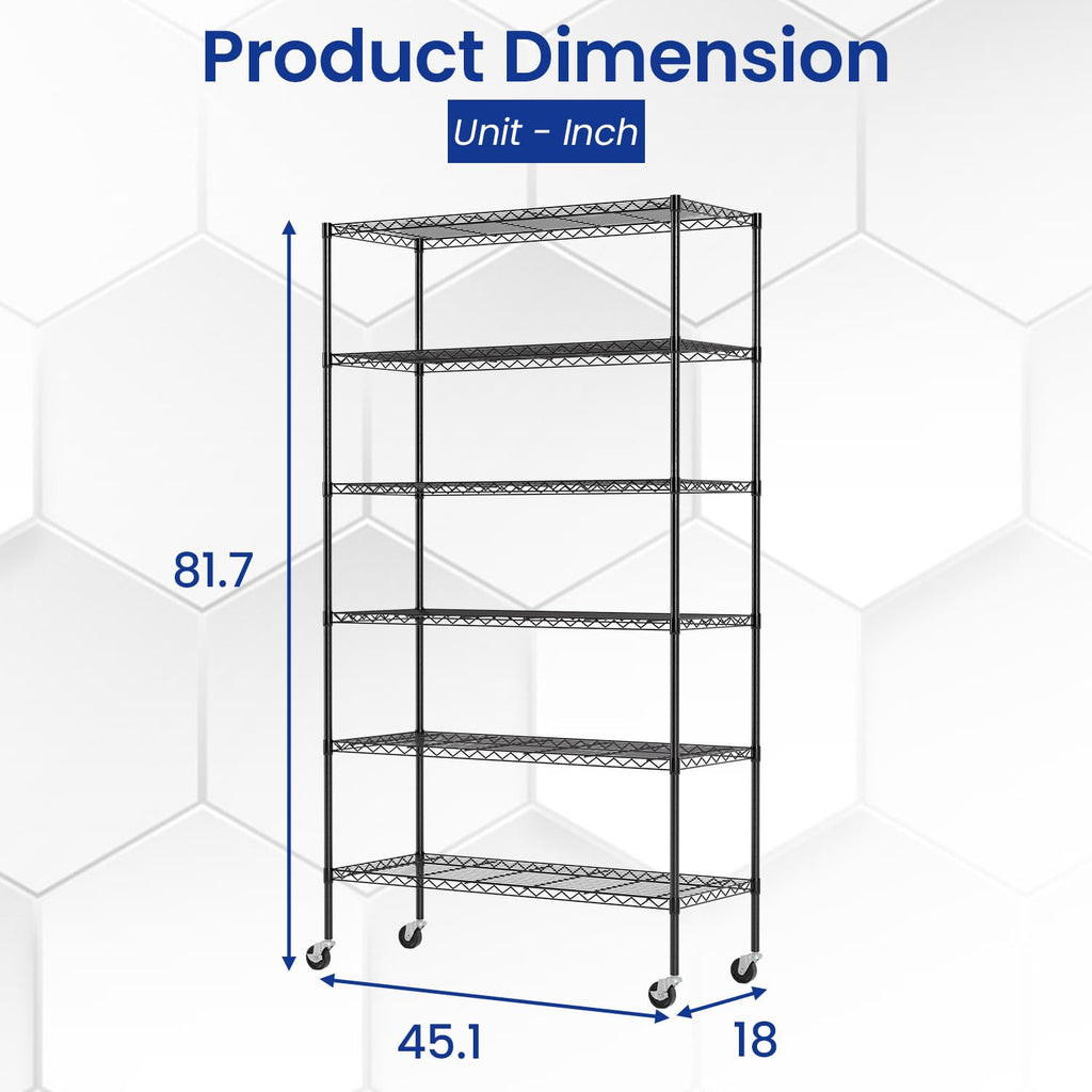 Black Adjustable Metal Wire Shelving Unit V67948