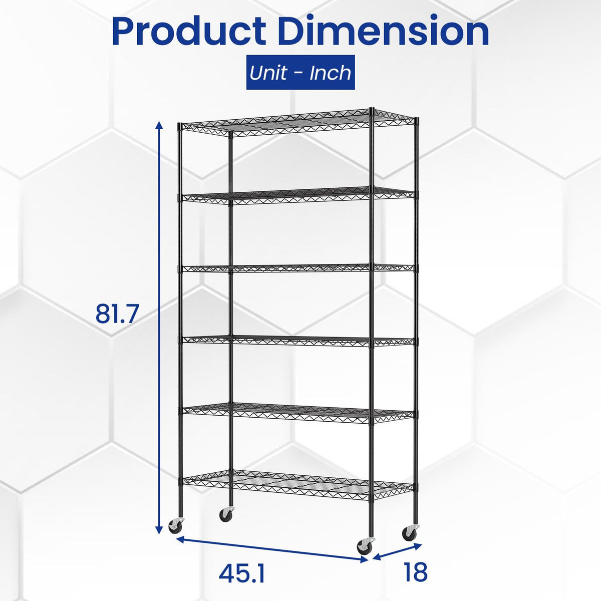 Black Adjustable Metal Wire Shelving Unit V67948