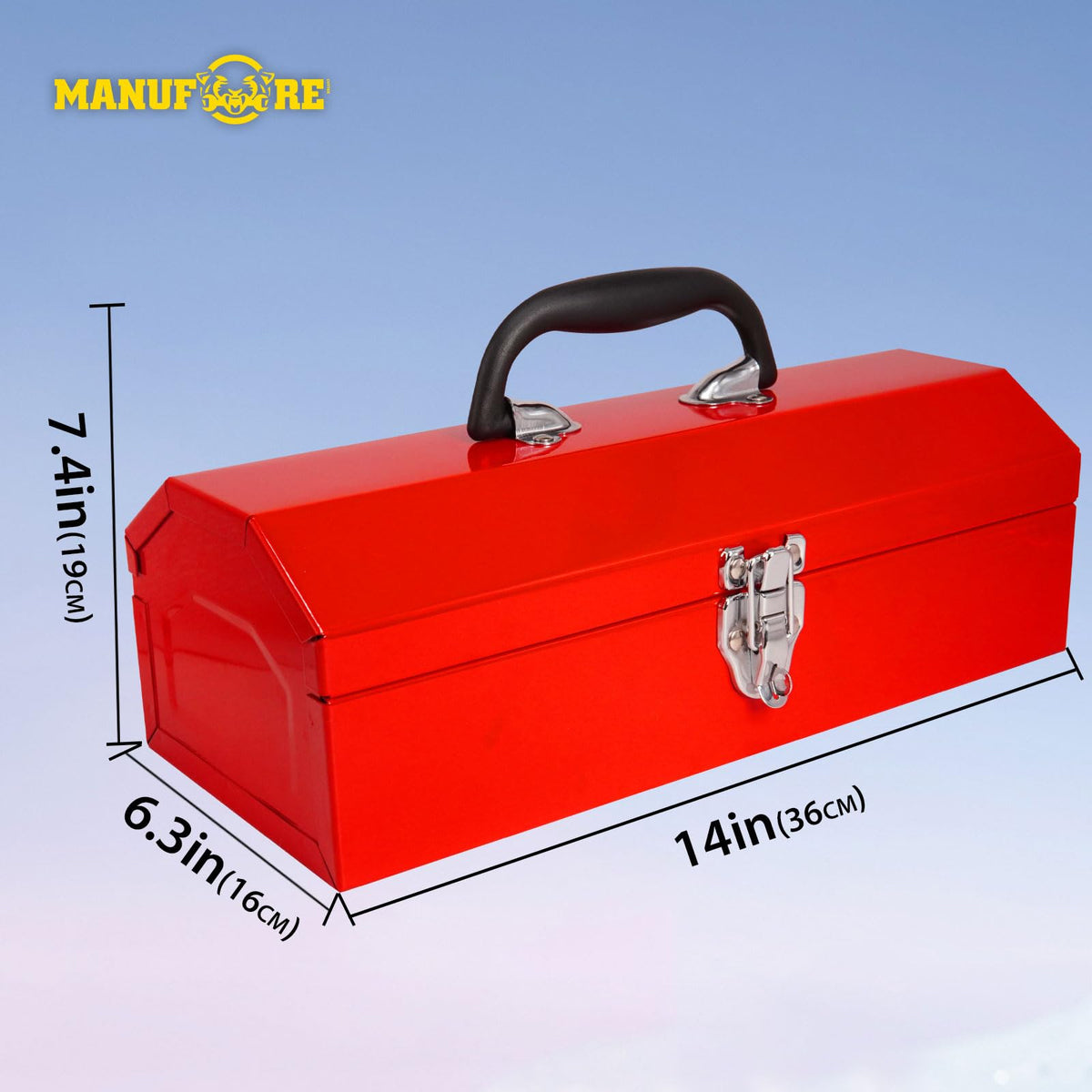 14" Metal Tool Box with Carry Handle B435832