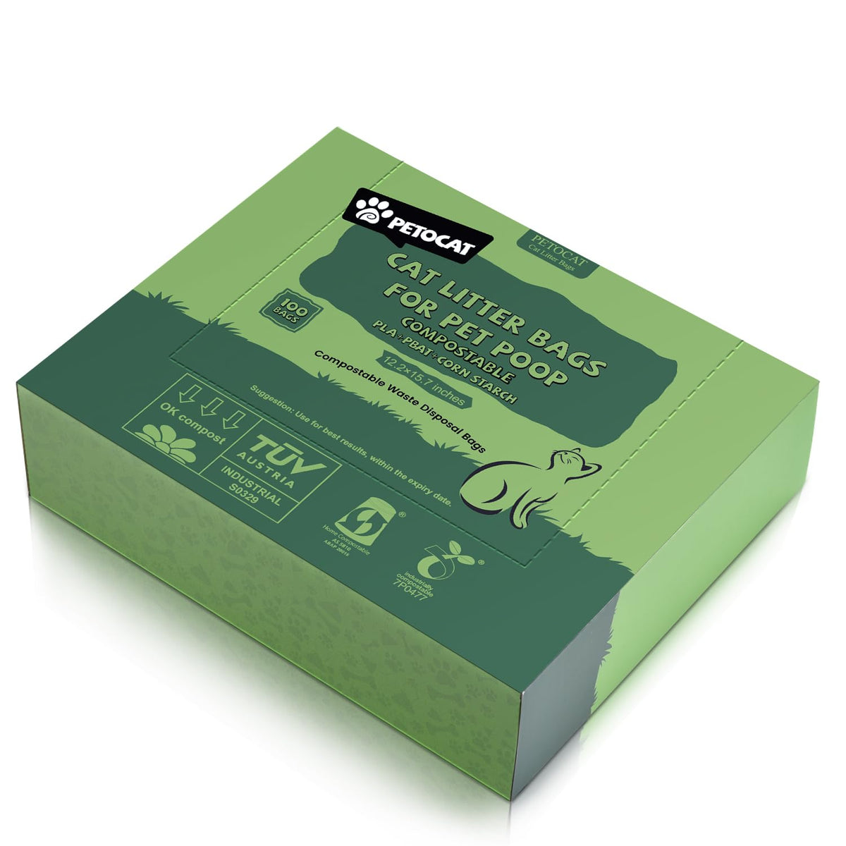 Biodegradable Unscented Cat Litter Bags 100 Count U637
