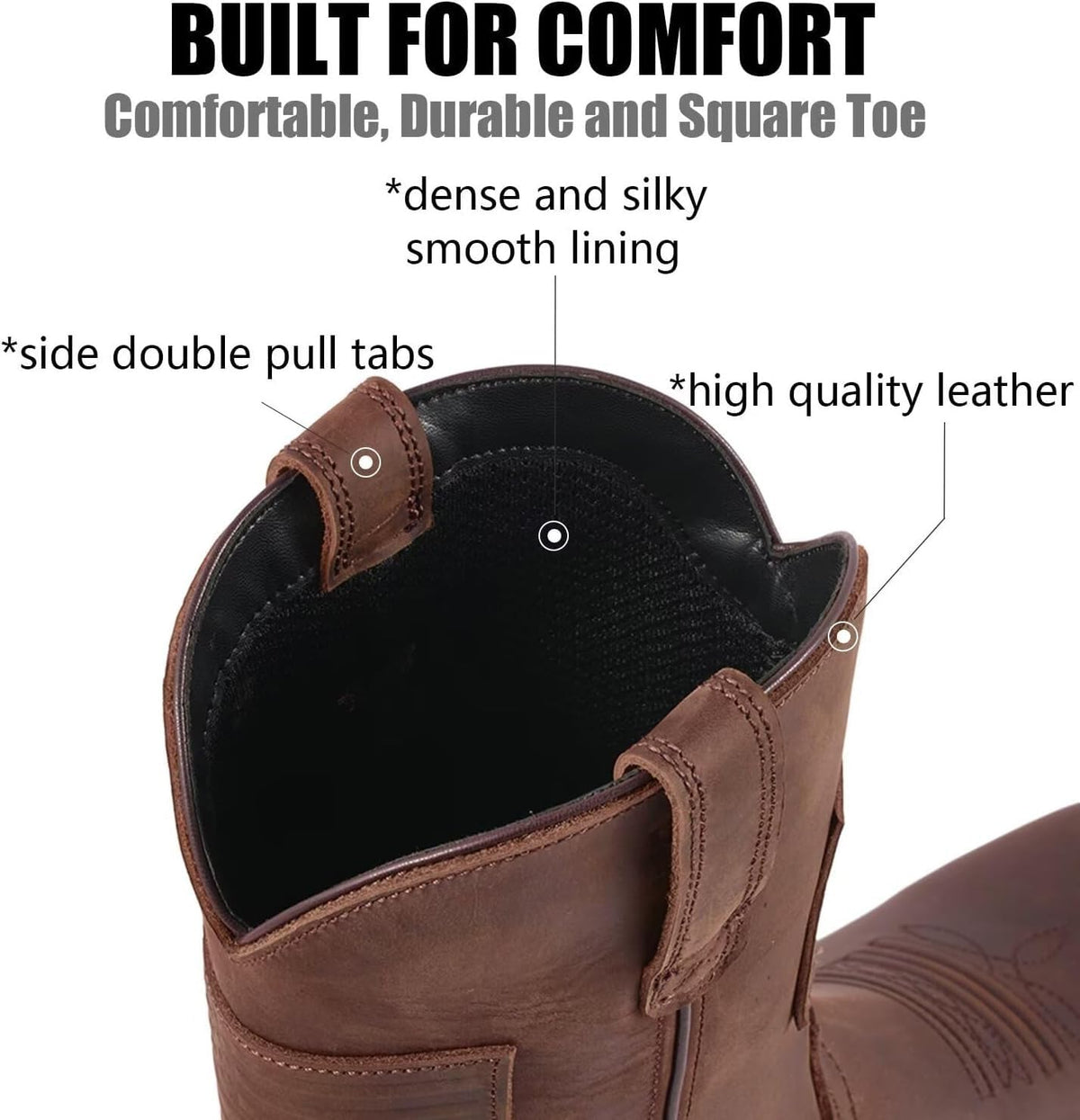10 Inch Western Cowboy Work Boots V2857