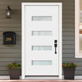 Fiberglass Exterior Front Door 36x80in Left-Hand Inswing Frosted Glass White Primed K303