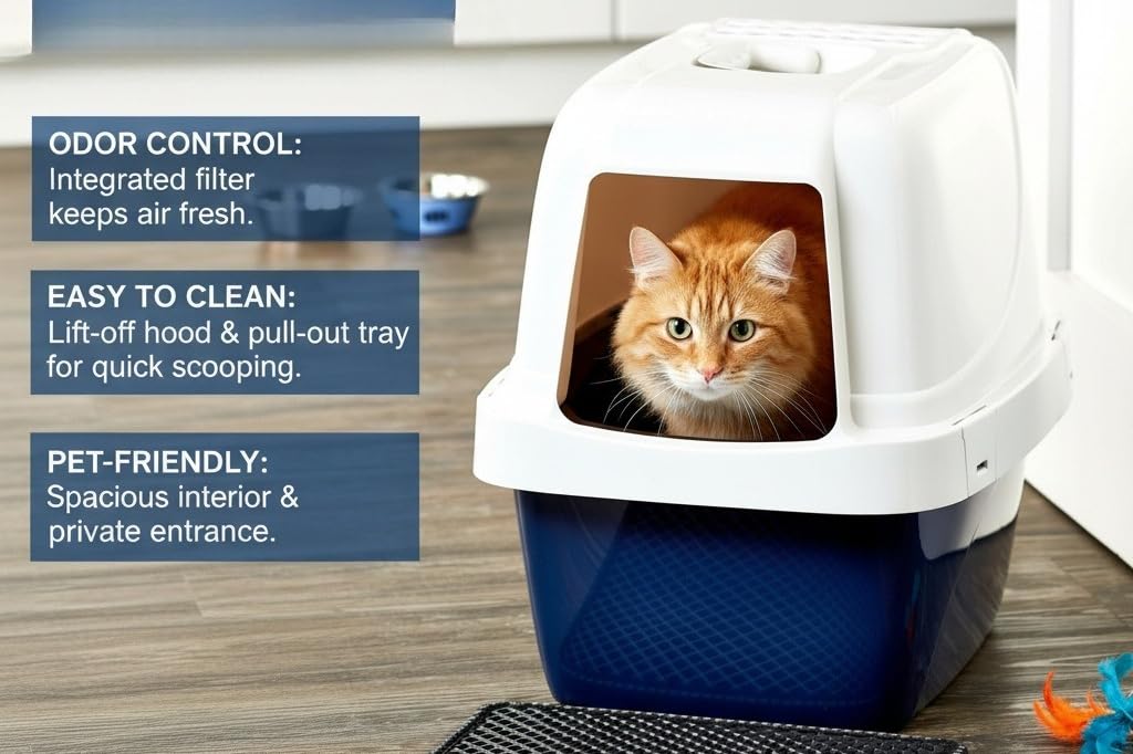 Extra-Large Enclosed Hooded Cat Litter Box Q82915