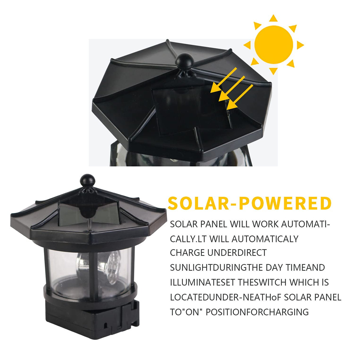 Solar Rotating Lighthouse Lamp D86311