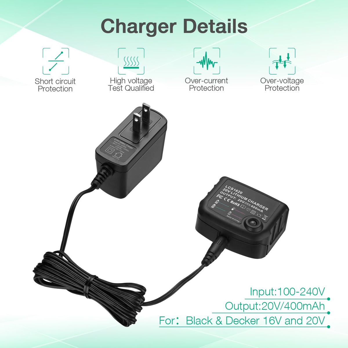 2 Pack 20V MAX 3.0Ah Replacement Battery with Charger J7827