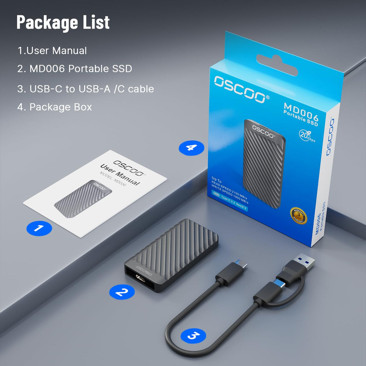 1TB USB 3.2 Gen 2 External SSD K85963