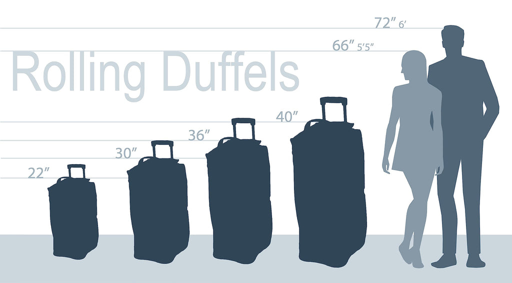 Rolling Duffel Bag, Black, 22" M3343
