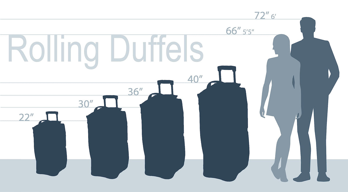 Rolling Duffel Bag, Black, 22" M3343