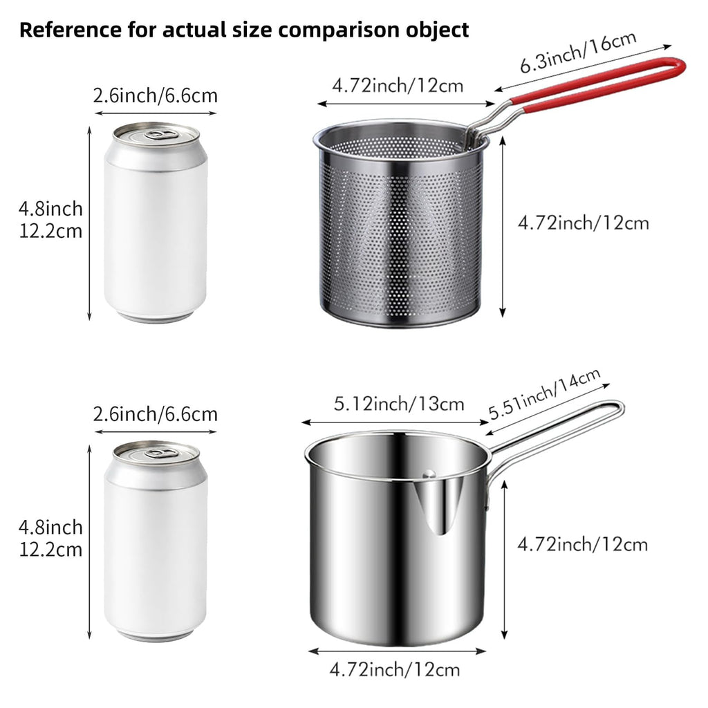 Small Stainless Steel Deep Fryer Pot with Basket O9931