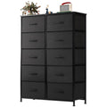Black 10 Drawer Tall Dresser U14511