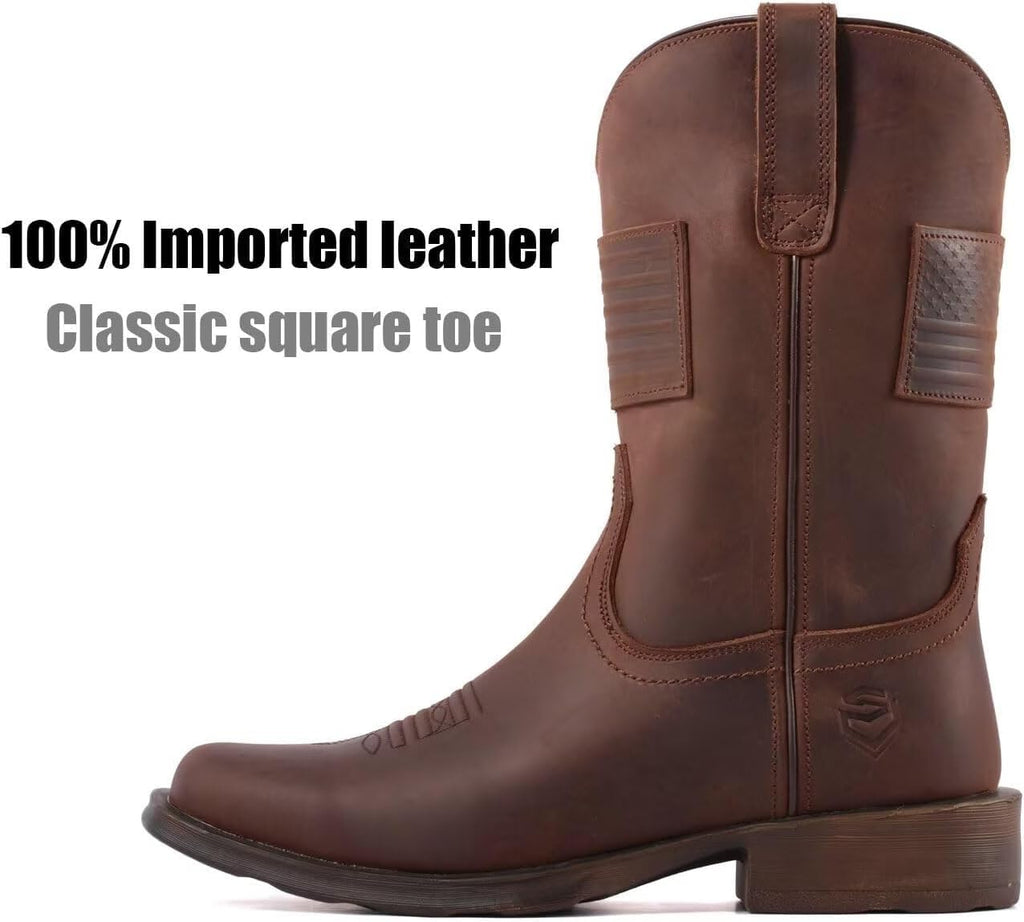 10 Inch Western Cowboy Work Boots V2857