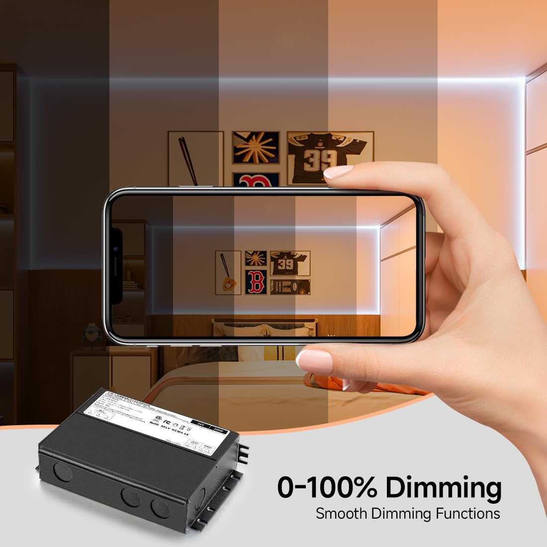 200W Dimmable LED Driver Power Supply 24VDC Transformer J8272