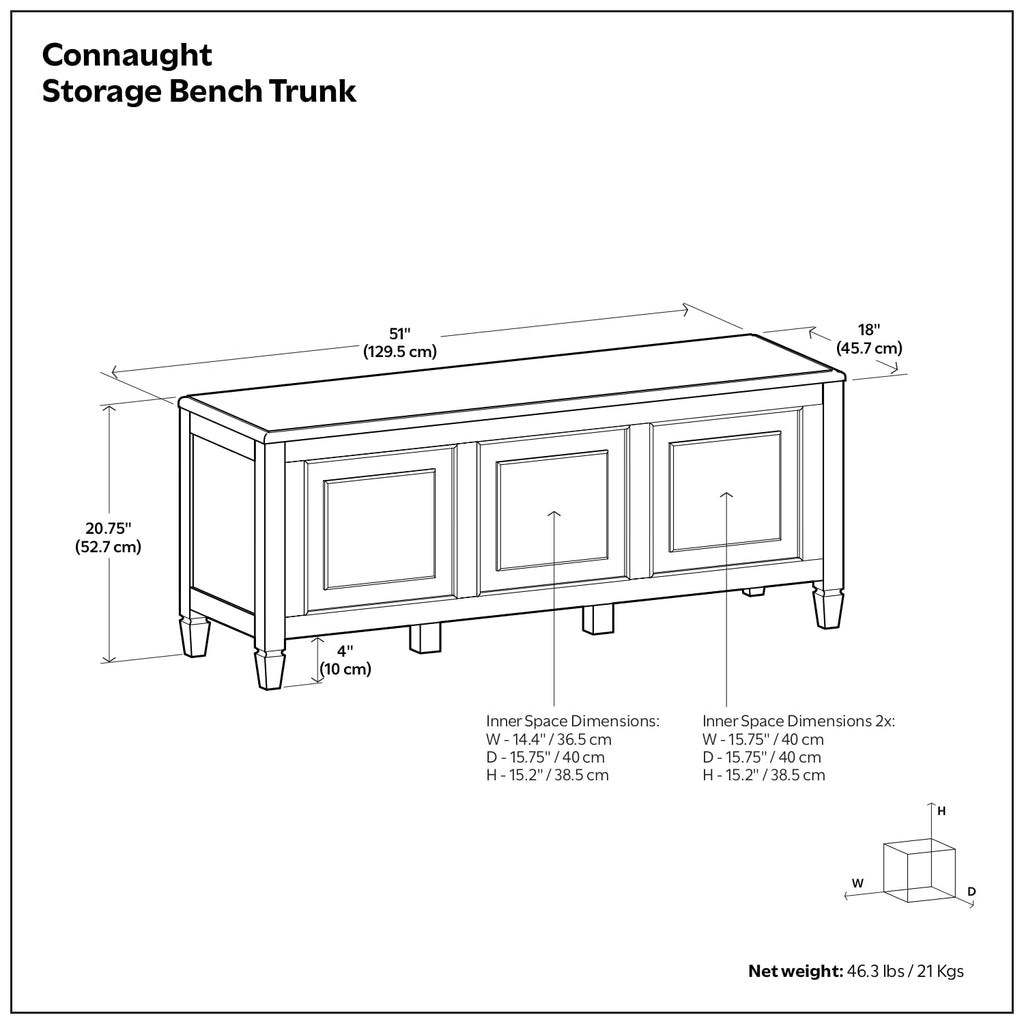 Black Solid Wood Trunk Bench J5864