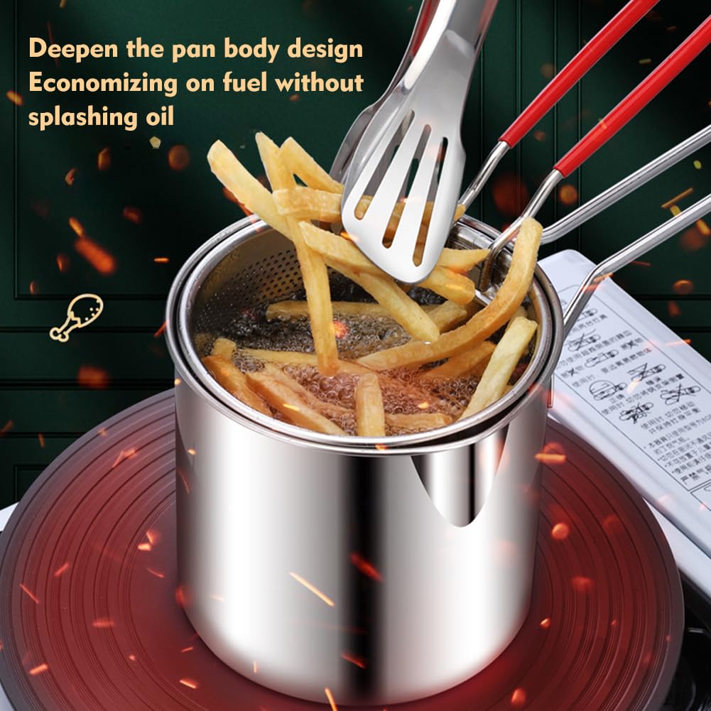 Small Stainless Steel Deep Fryer Pot with Basket O9931