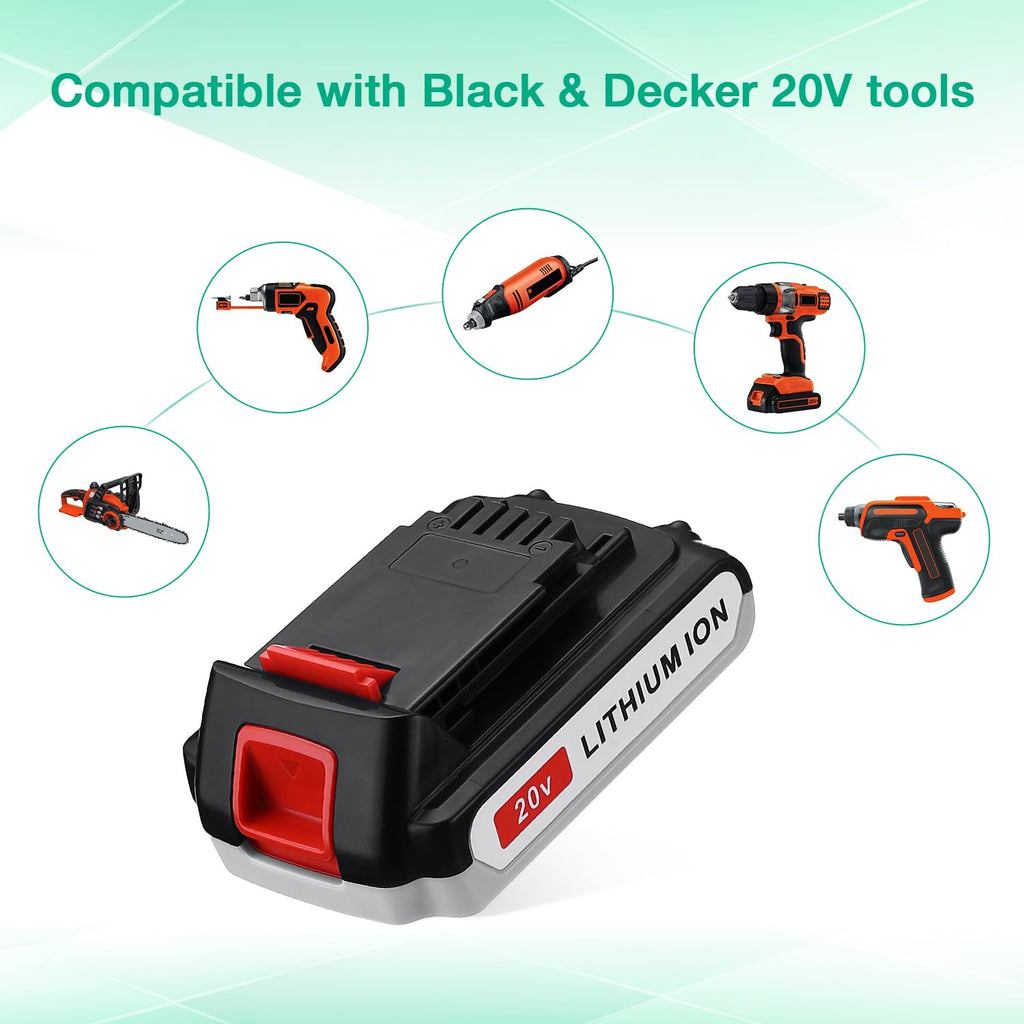 2 Pack 20V MAX 3.0Ah Replacement Battery with Charger J7827