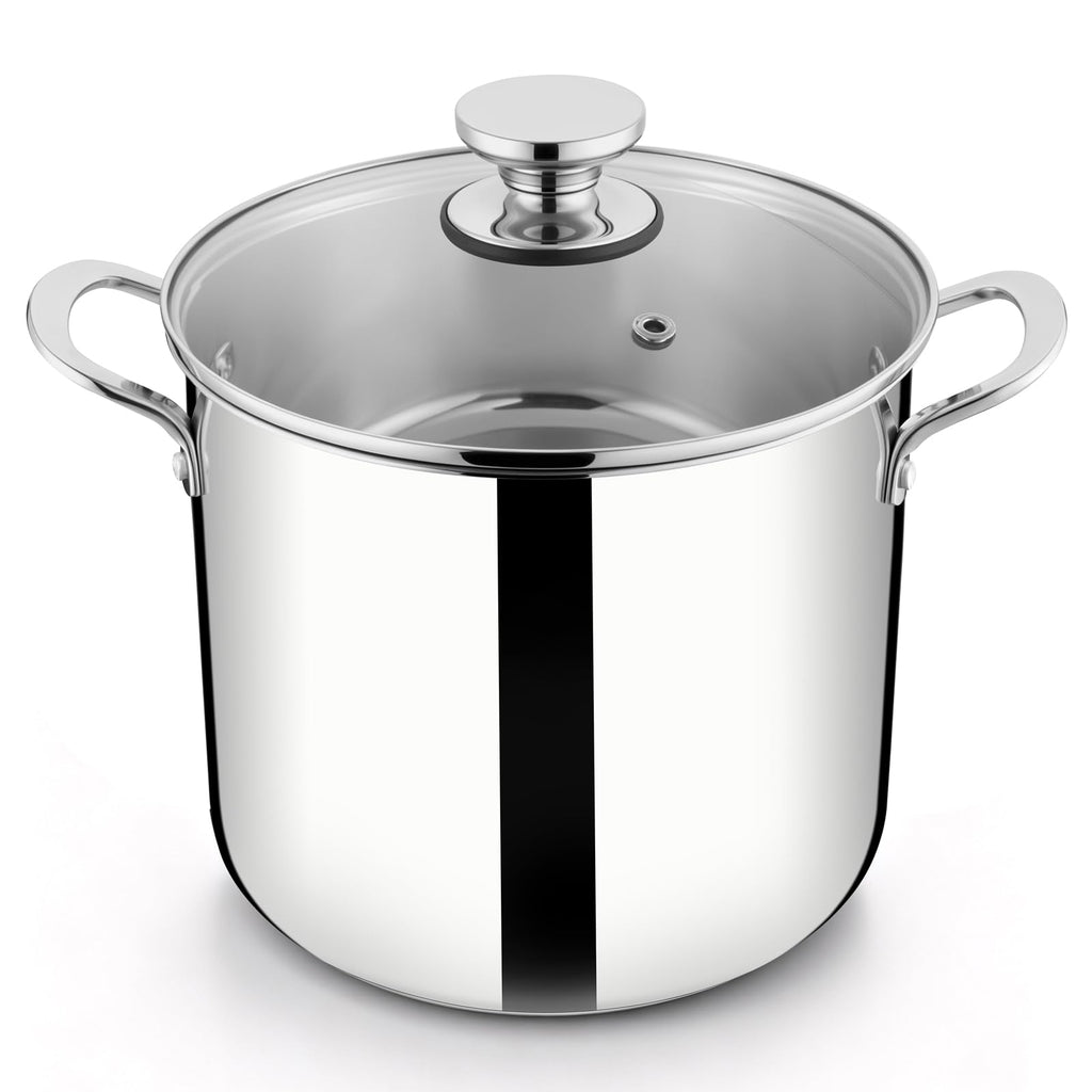 8QT Stainless Steel Stock Pot with Lid K373